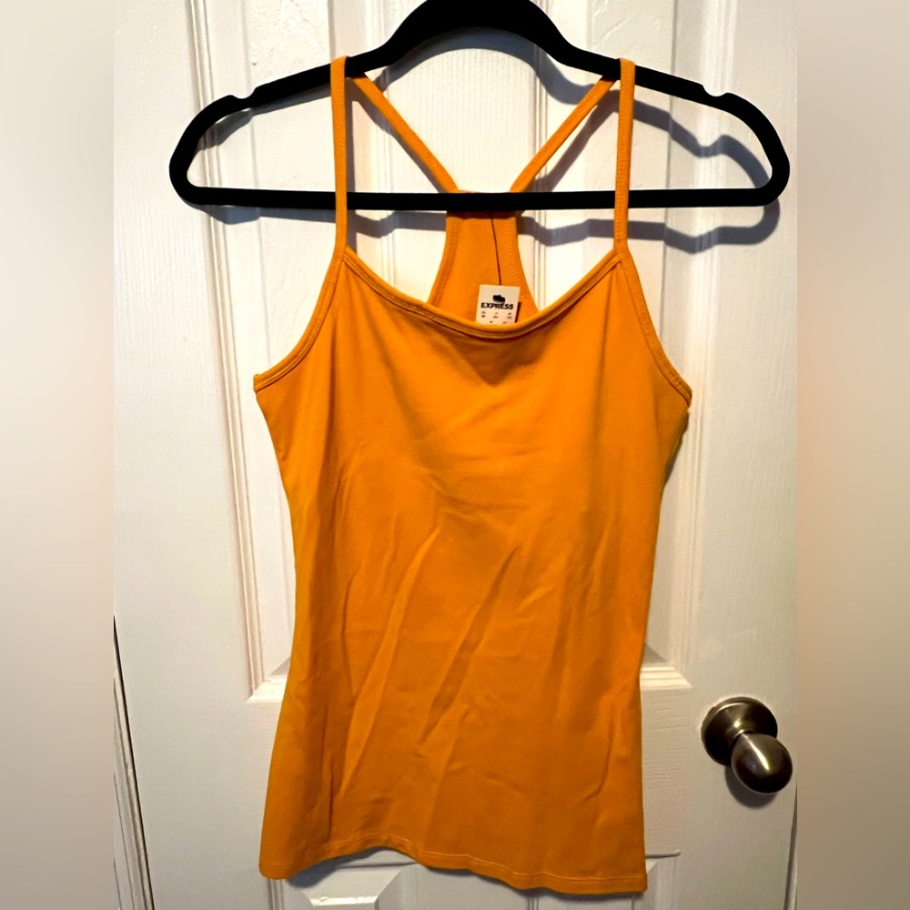 Express Orange Racer Back Tank Top